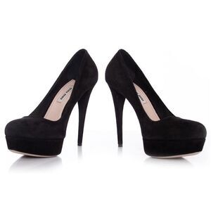 Miu Miu suede lace up platform pumps, S7.5, $795